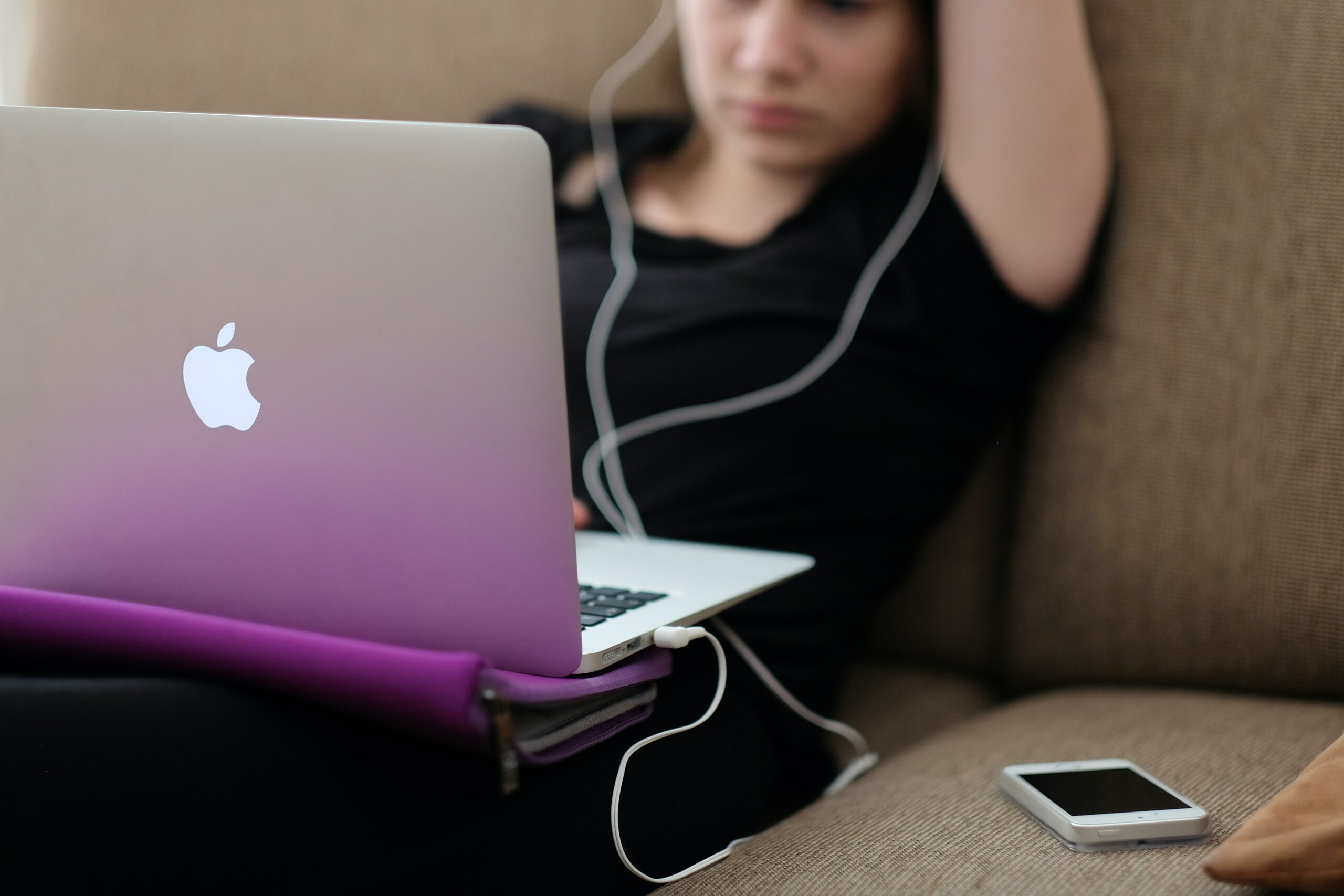 woman on a laptop